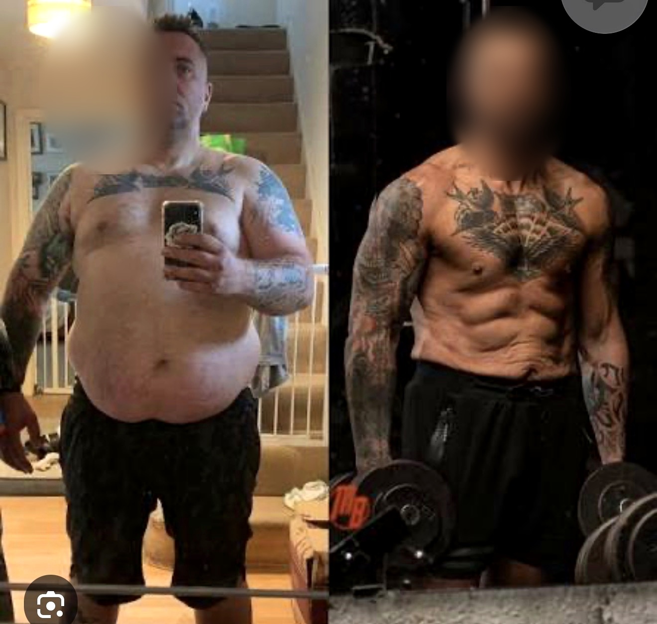 Rob's before and after transformation